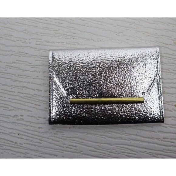 VINTAGE METALLIC SILVER TRIFOLD KEY HOLDER WALLET CASE VALET - Picture 1 of 8